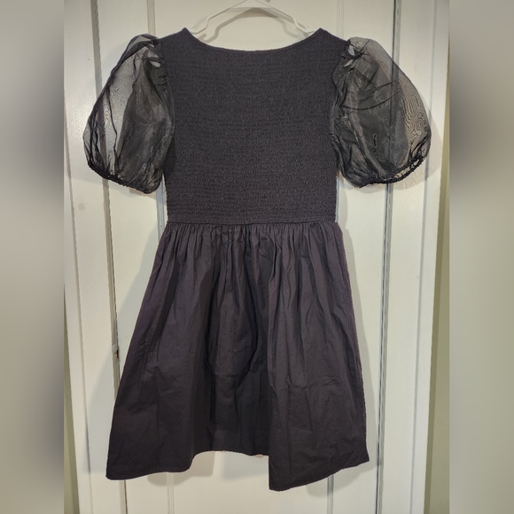 BLACK PUFF SLEEVE DRESS - Picture 2 of 9